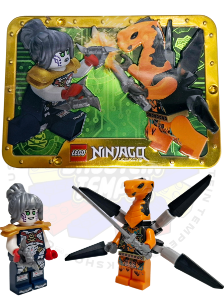 LEGO® Ninjago® 2 Figuren in Metall Box 112328 Pixal & Viper Flyer Schlange Legacy